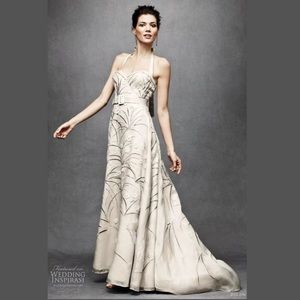 NEW BHLDN Trumpeted Pavot Emb Wedding Gown Dress Z431-1
